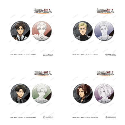 Attack on Titan Harness Style Ver. - Two-Piece Badge Sets complete set showing all 4 character designs