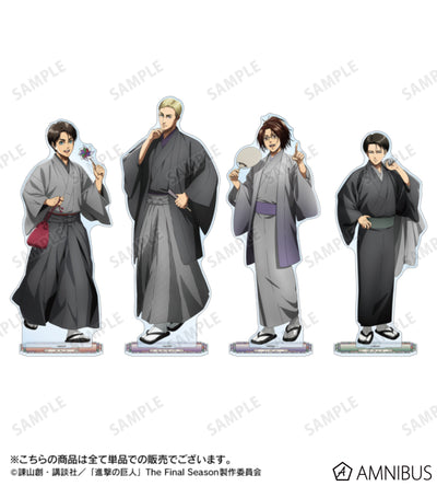 Attack on Titan Kimono Ver. Extra Large Acrylic Stands - Complete Set of 4 Characters, official view 3
