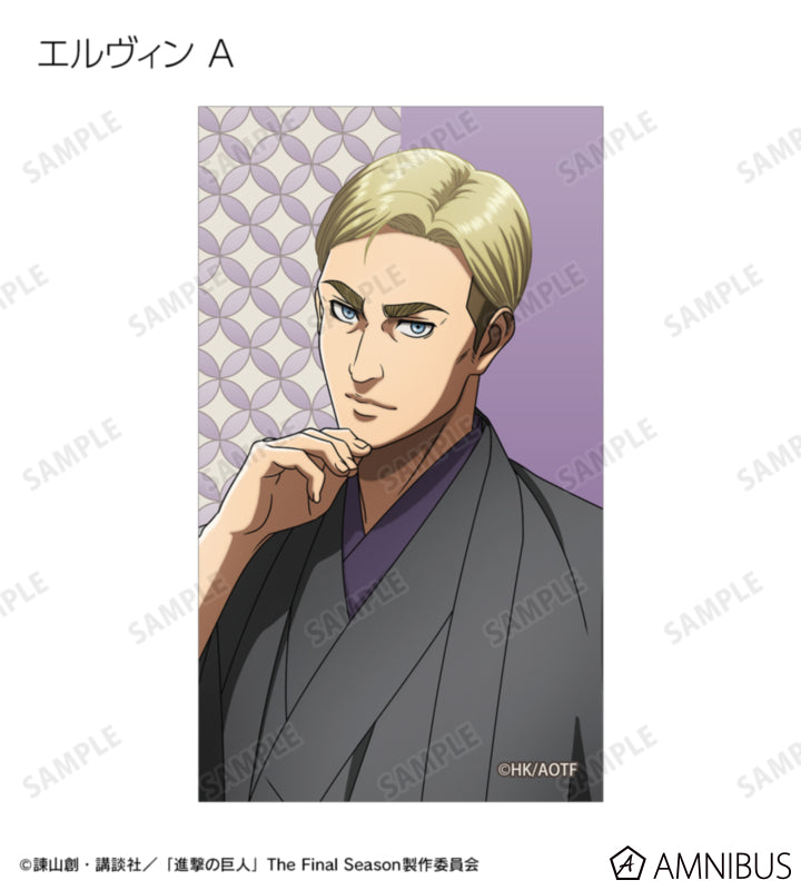 Attack on Titan Kimono Ver. Trading Illustration Cards - Erwin Smith (Design A)