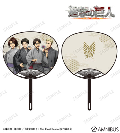 Attack on Titan Kimono Ver. Uchiwa Fan - Group Illustration, official view 1