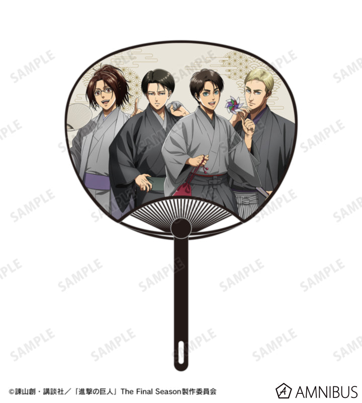 Attack on Titan Kimono Ver. Uchiwa Fan - Group Illustration, official view 2