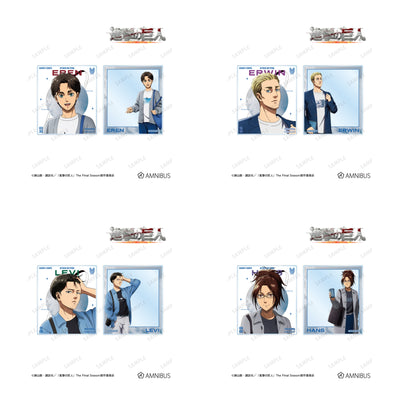Attack on Titan Similar Look Ver. Vol. 2 - Two-Piece Acrylic Card Sets complete set showing all 4 character designs