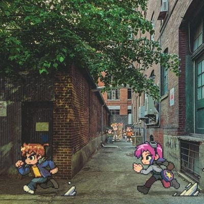Scott Pilgrim EX - Original Soundtrack Pink & Blue Vinyl 2LP - cover artwork