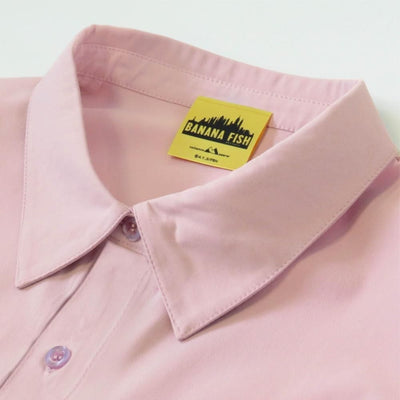 Banana Fish Eiji Okumura Pink Shirt - Image Edition - Collar and original label detail