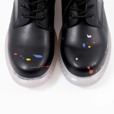 Bocchi The Rock! SuperGroupies Kessoku Band boots: Top view of the paint accents across the toes.