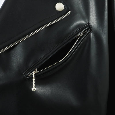 Bocchi The Rock! SuperGroupies Kessoku Band riders jacket: Close-up of a zippered chest pocket.