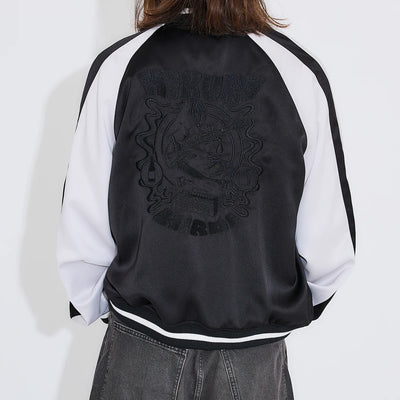 Bocchi The Rock! SuperGroupies Kikuri Hiroi sukajan jacket: Full rear view of the jacket worn by a model.