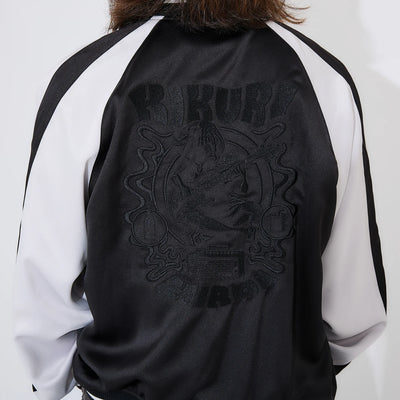 Bocchi The Rock! SuperGroupies Kikuri Hiroi sukajan jacket: Close-up of the embroidered back while worn.