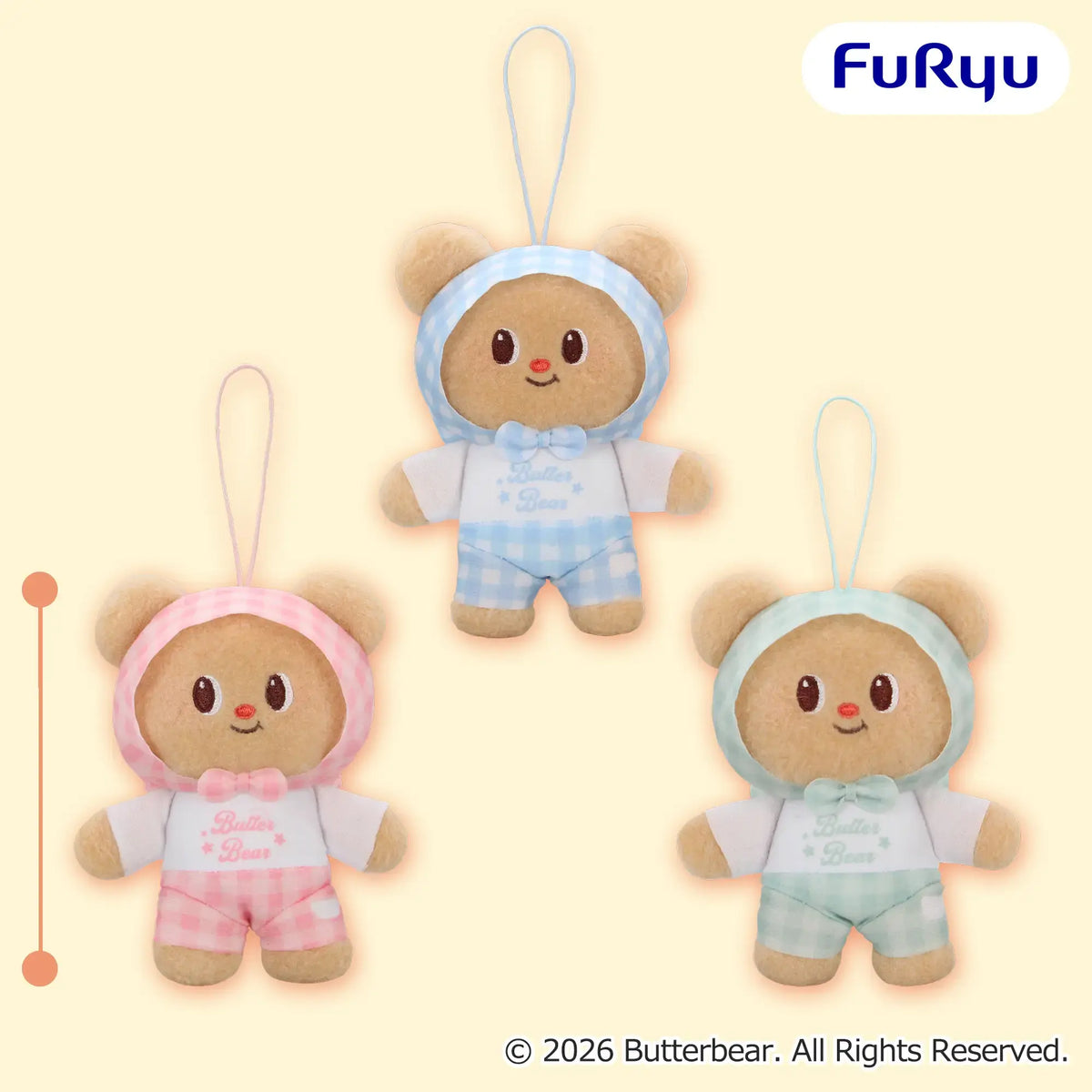 Butterbear - Gingham Outfit Mascots complete set of 3 designs
