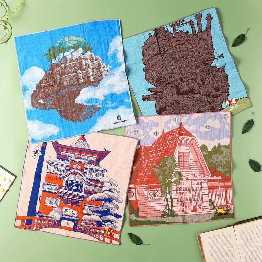 Castle in the Sky Floating Castle Triple-Gauze Handkerchief - official view 6