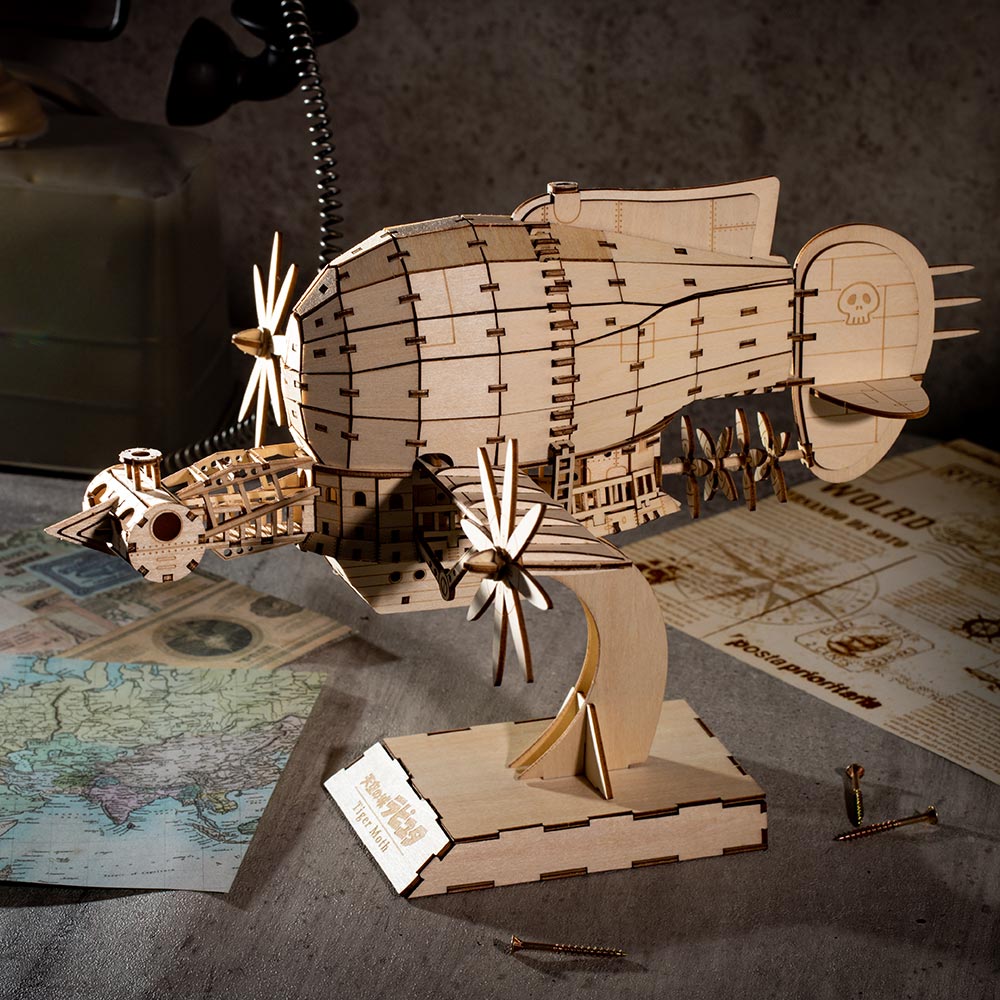 Castle in the Sky ki-gu-mi Wooden Model - Tiger Moth - official view 2