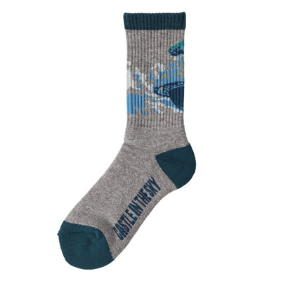 Castle in the Sky Socks - Scenery Crew - Gray - official product view 1