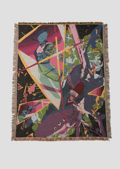 Chainsaw Man Reze Arc Chainsaw Man vs Bomb - Jacquard throw blanket - official product view 1