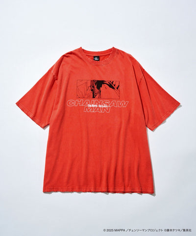 Chainsaw Man & Bomb Distressed Graphic T-Shirt - Red - main view