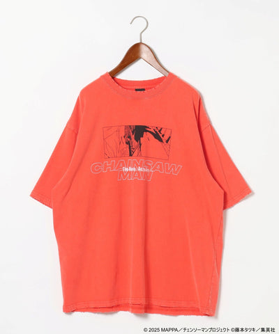 Chainsaw Man & Bomb Distressed Graphic T-Shirt - Red - detail 1