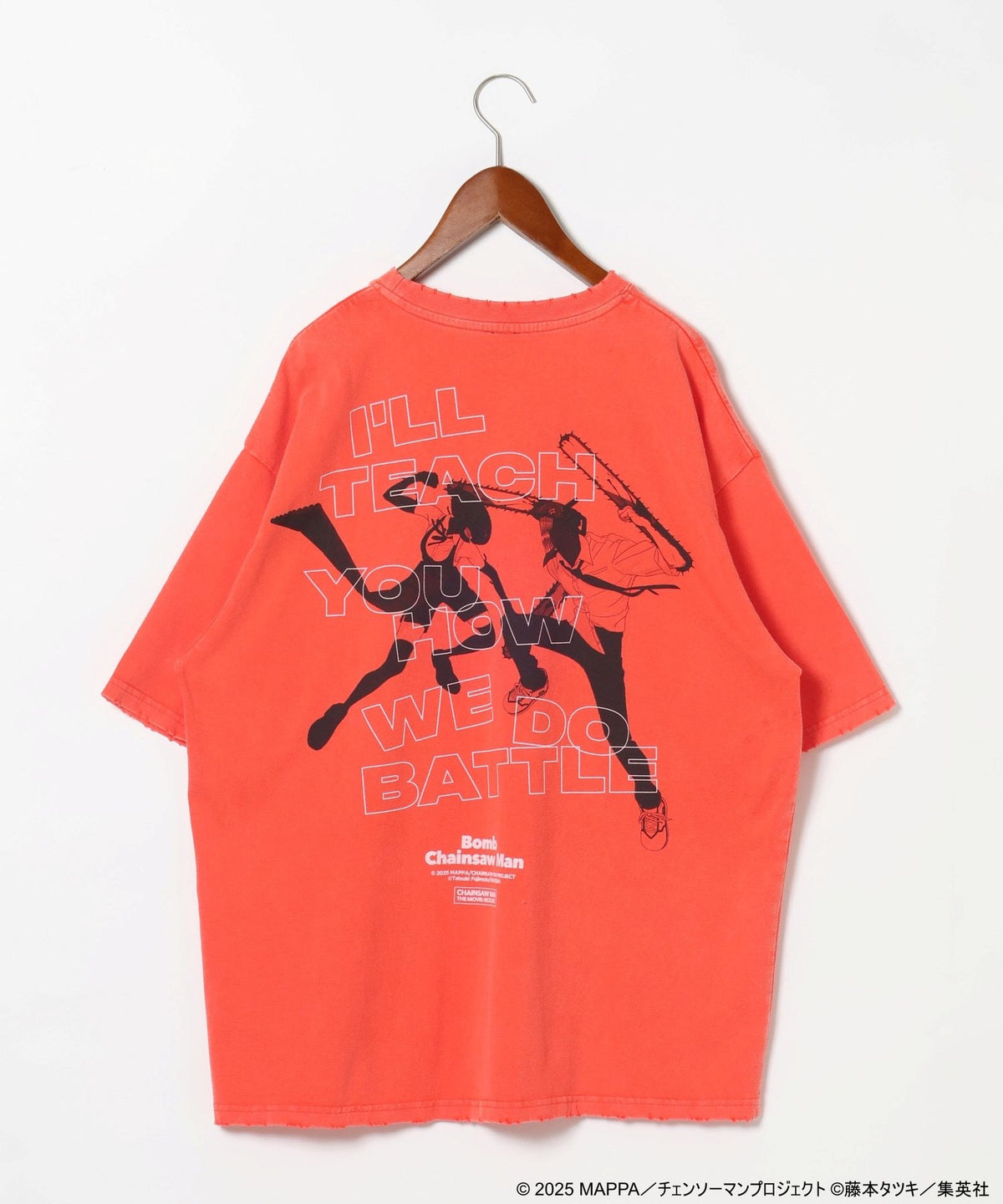 Chainsaw Man & Bomb Distressed Graphic T-Shirt - Red - detail 2