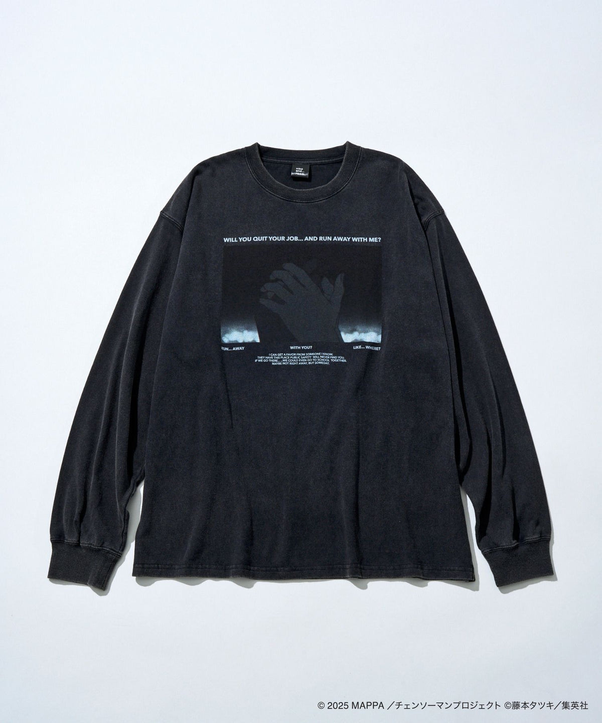 Denji & Reze Photo Print Long Sleeve T-Shirt - Black - main view