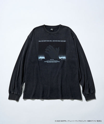 Denji & Reze Photo Print Long Sleeve T-Shirt - Black - main view