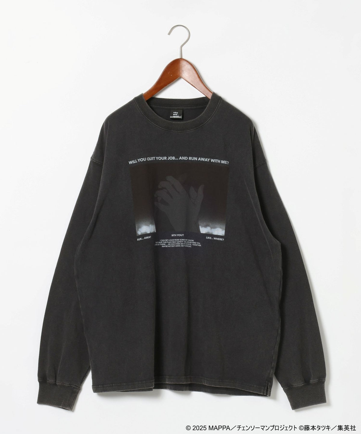 Denji & Reze Photo Print Long Sleeve T-Shirt - Black - detail 1