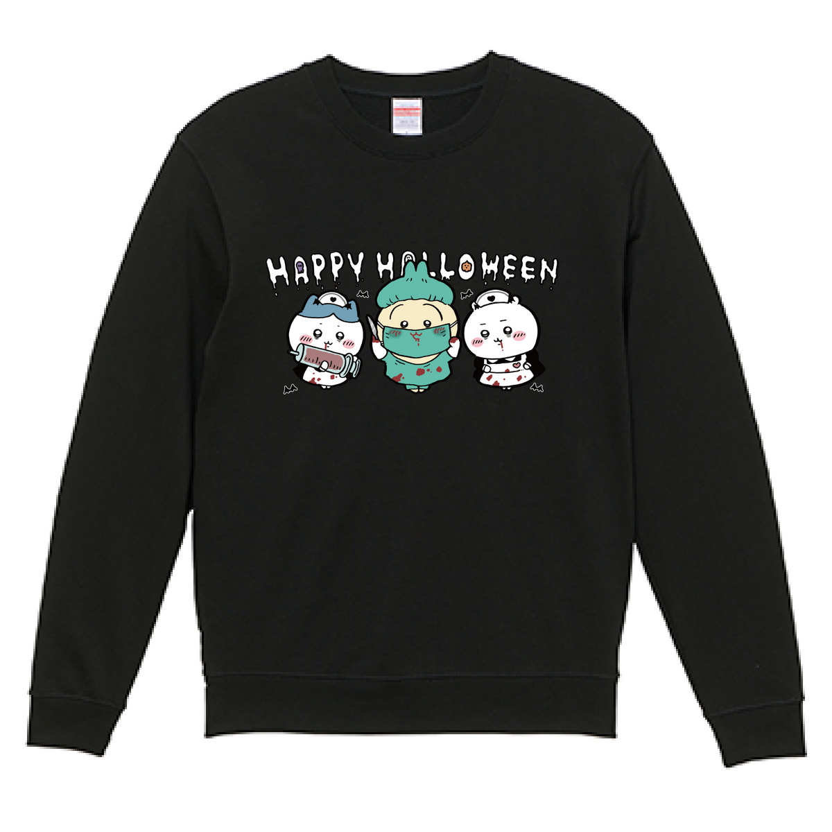 Chiikawa Happy Halloween 2026 Chiikawa, Hachiware & Usagi Sweatshirt in Black, official product view 10