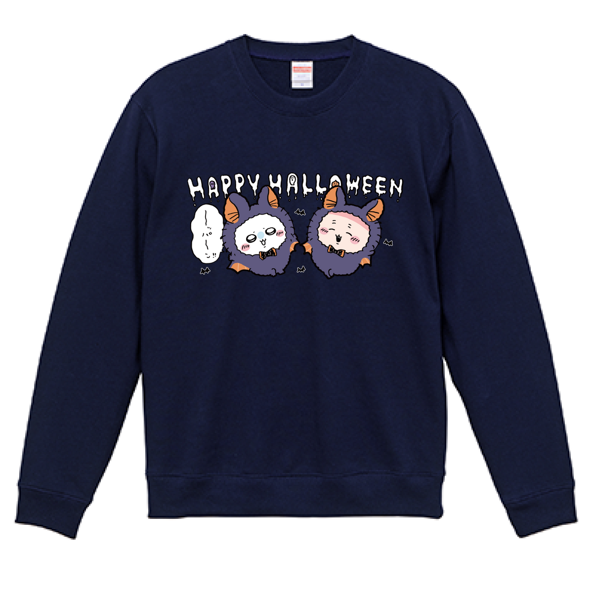 Chiikawa Happy Halloween 2026 Momonga & Furuhonya Sweatshirt in Navy, official product view 5
