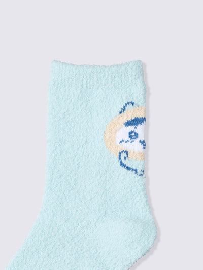 Chiikawa Snow Day Hachiware Fluffy Room Socks — 2 Pairs — official product photograph