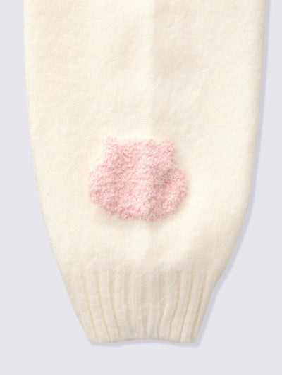 Chiikawa Snow Day Kids’ Fluffy Character Knit Sweater — Off-white / Chiikawa