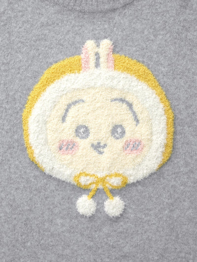 Chiikawa Snow Day Kids' Fluffy Character Knit Sweater — Usagi, character artwork