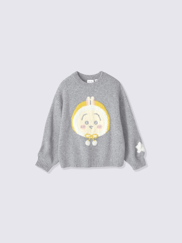 Chiikawa — Snow Day Kids’ Fluffy Character Knit Sweater — 362879-001 — full product view