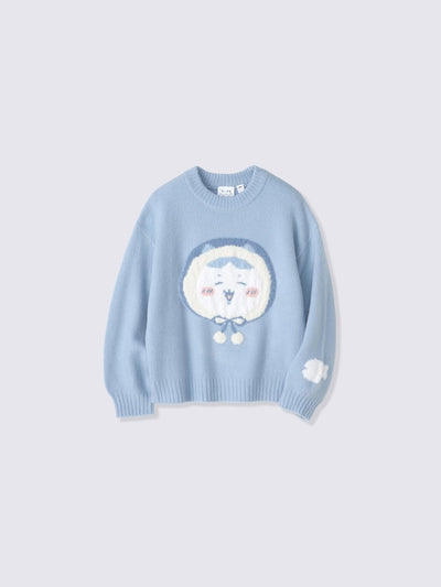 Chiikawa — Snow Day Kids’ Fluffy Character Knit Sweater — 362879-002 — full product view