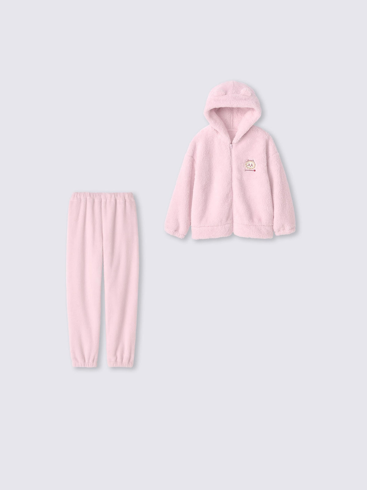 Chiikawa Snow Day Kids’ Hooded Character Lounge Set — Pink / Chiikawa