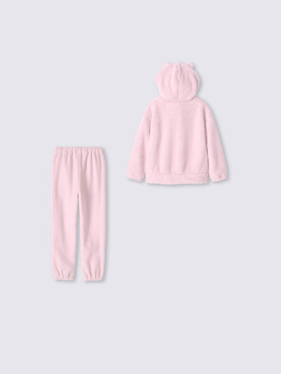 Chiikawa Snow Day Kids’ Hooded Character Lounge Set — Pink / Chiikawa