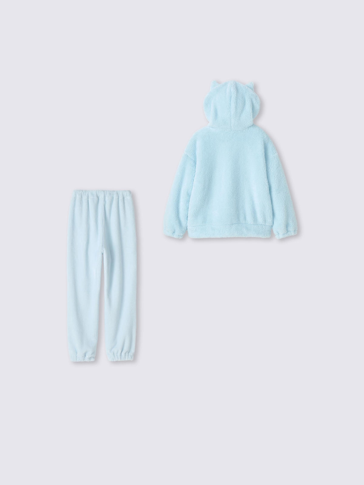 Chiikawa Snow Day Kids’ Hooded Character Lounge Set — Light blue / Hachiware