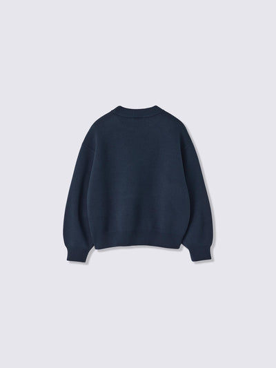 Chiikawa Snow Day Kids’ Nordic Sweater — Navy / Hachiware