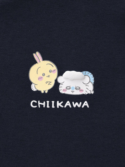 Chiikawa Snow Day Kids’ Winter Sweatshirt — Navy / Usagi & Momonga