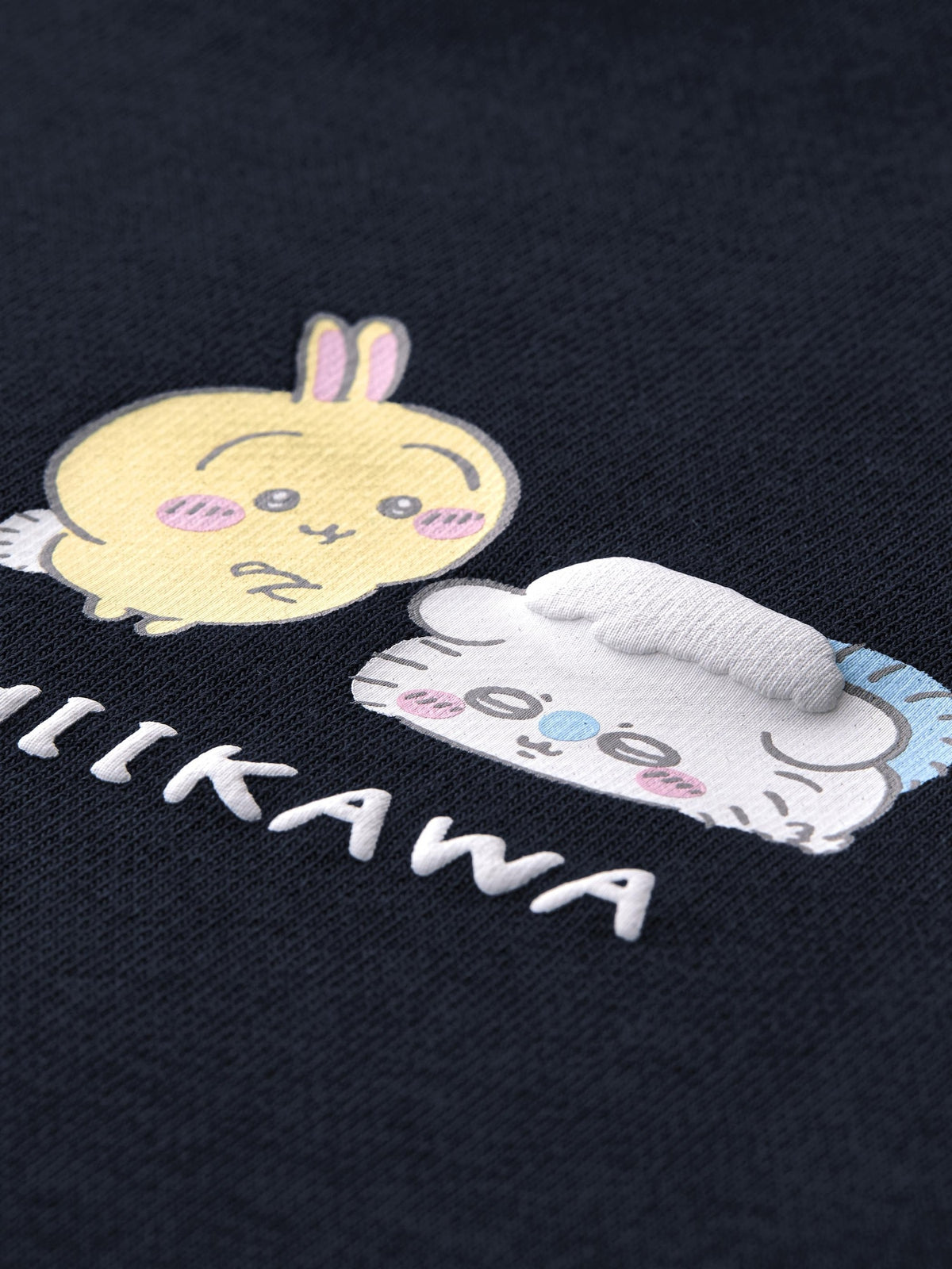 Chiikawa Snow Day Kids’ Winter Sweatshirt — Navy / Usagi & Momonga