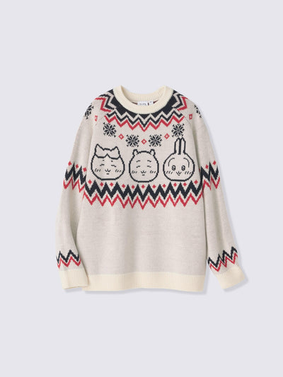 Chiikawa Snow Day Unisex Nordic Sweater — official product photograph