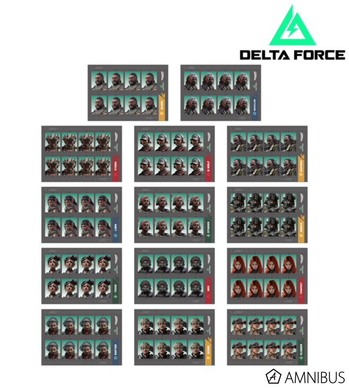 Delta Force Trading ID Photo-Style Bromide Prints Complete Set Of 14 Types official view 1