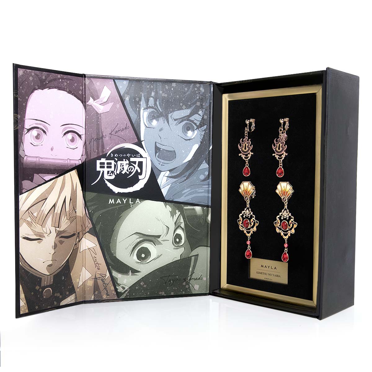 Kyojuro Rengoku Demon Slayer x MAYLA Iconique Ear Objet set in presentation box