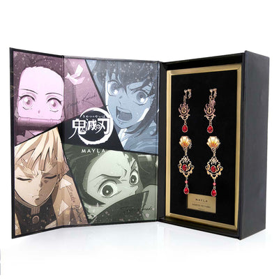 Kyojuro Rengoku Demon Slayer x MAYLA Iconique Ear Objet set in presentation box