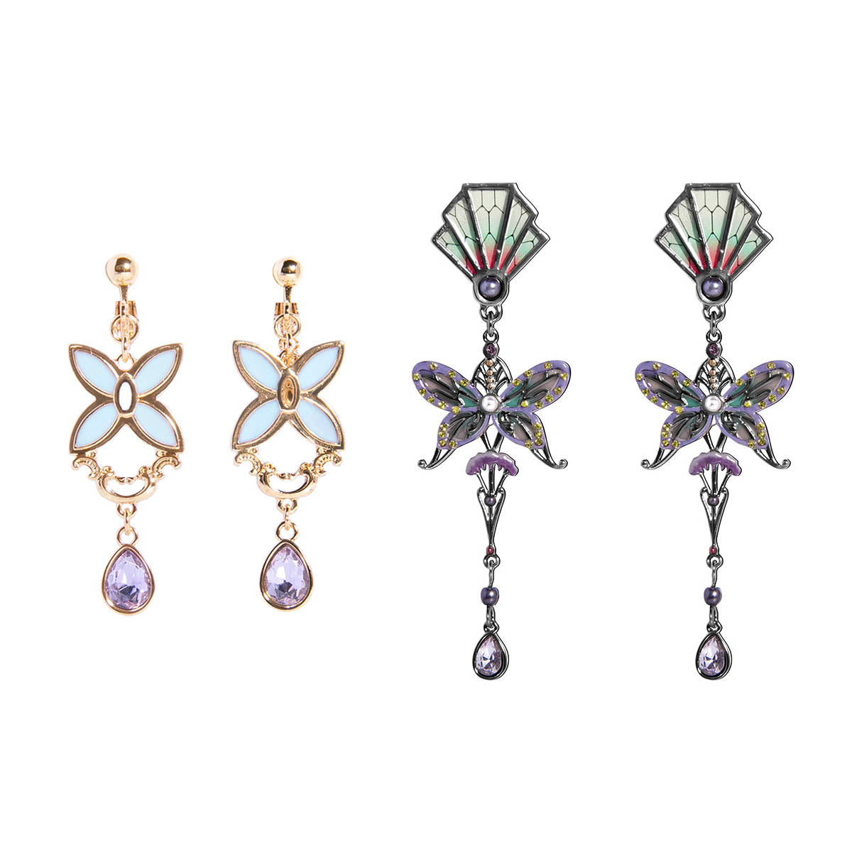 Shinobu Kocho Demon Slayer x MAYLA Iconique Ear Objet two pairs complete set