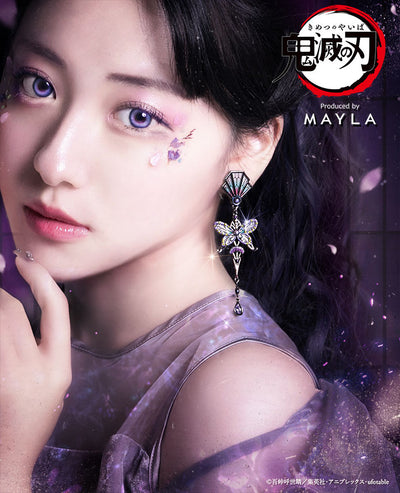 Shinobu Kocho Demon Slayer x MAYLA Iconique Ear Objet worn view 1