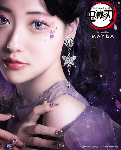 Shinobu Kocho Demon Slayer x MAYLA Iconique Ear Objet worn view 2