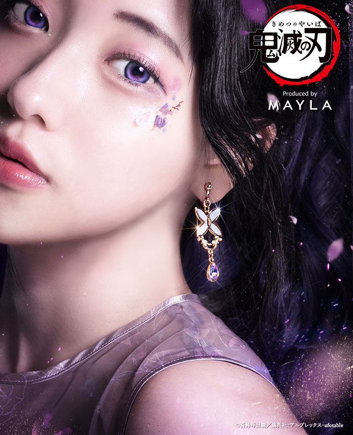 Shinobu Kocho Demon Slayer x MAYLA Iconique Ear Objet worn view 4