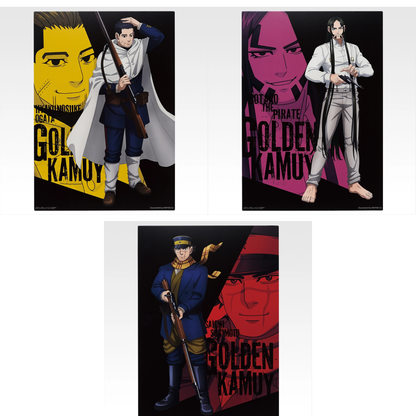 Ichiban Kuji Golden Kamuy Gold Nugget Scramble - D Prize Illustration Board Complete Set of 3 Types