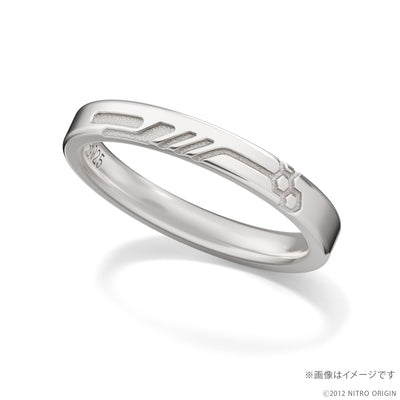 DRAMAtical Murder motif silver ring - angled view