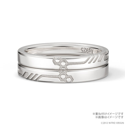 DRAMAtical Murder motif silver rings - stacking example, rings sold separately