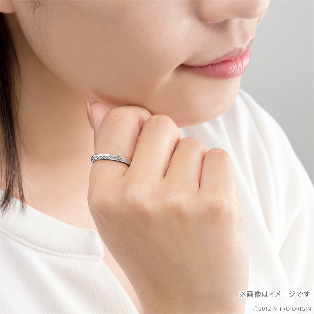 DRAMAtical Murder motif silver ring - worn styling example
