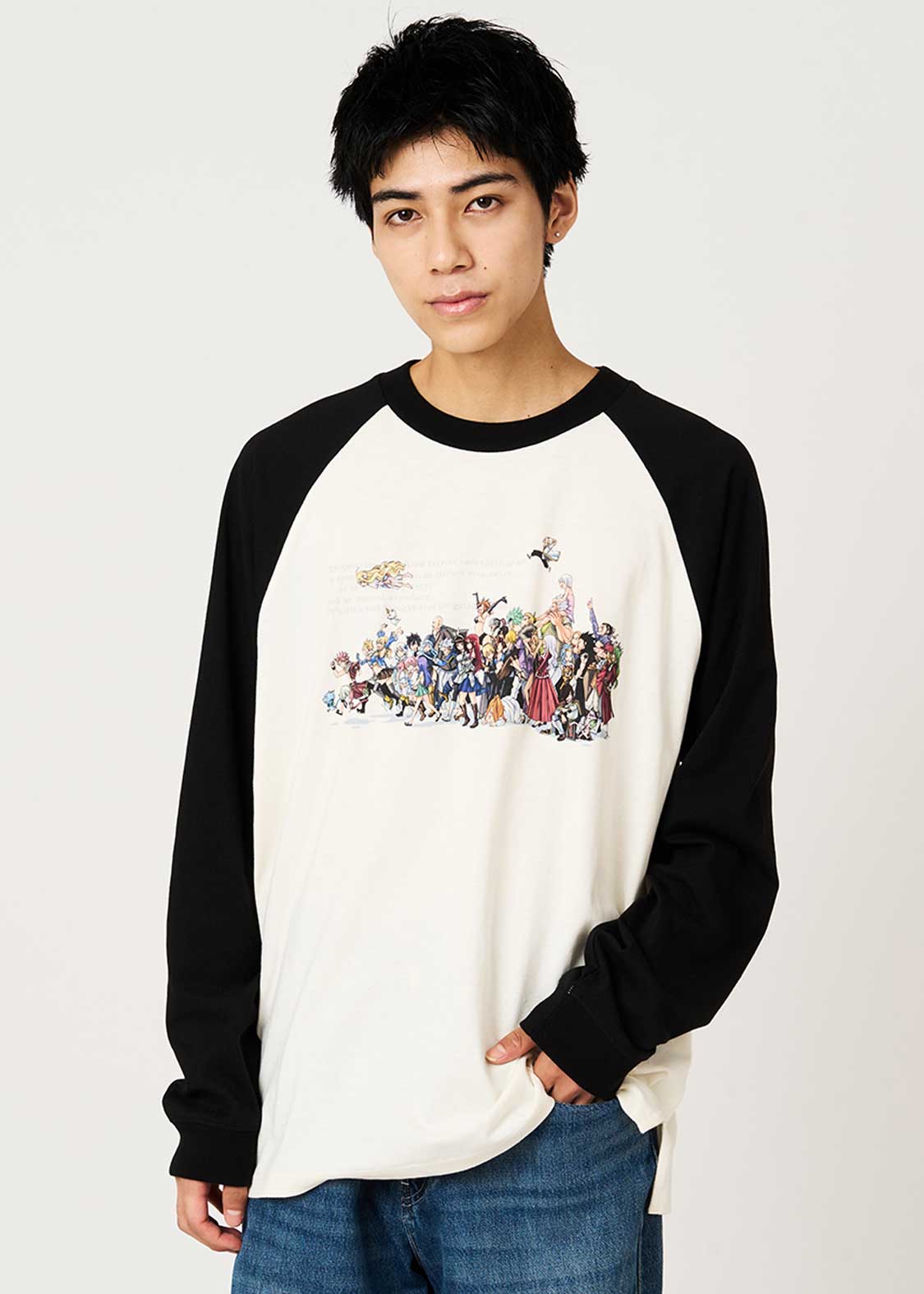 Fairy Tail 20th Anniversary Collaboration Guild Gathering Raglan Long-Sleeve T-Shirt - worn view 2