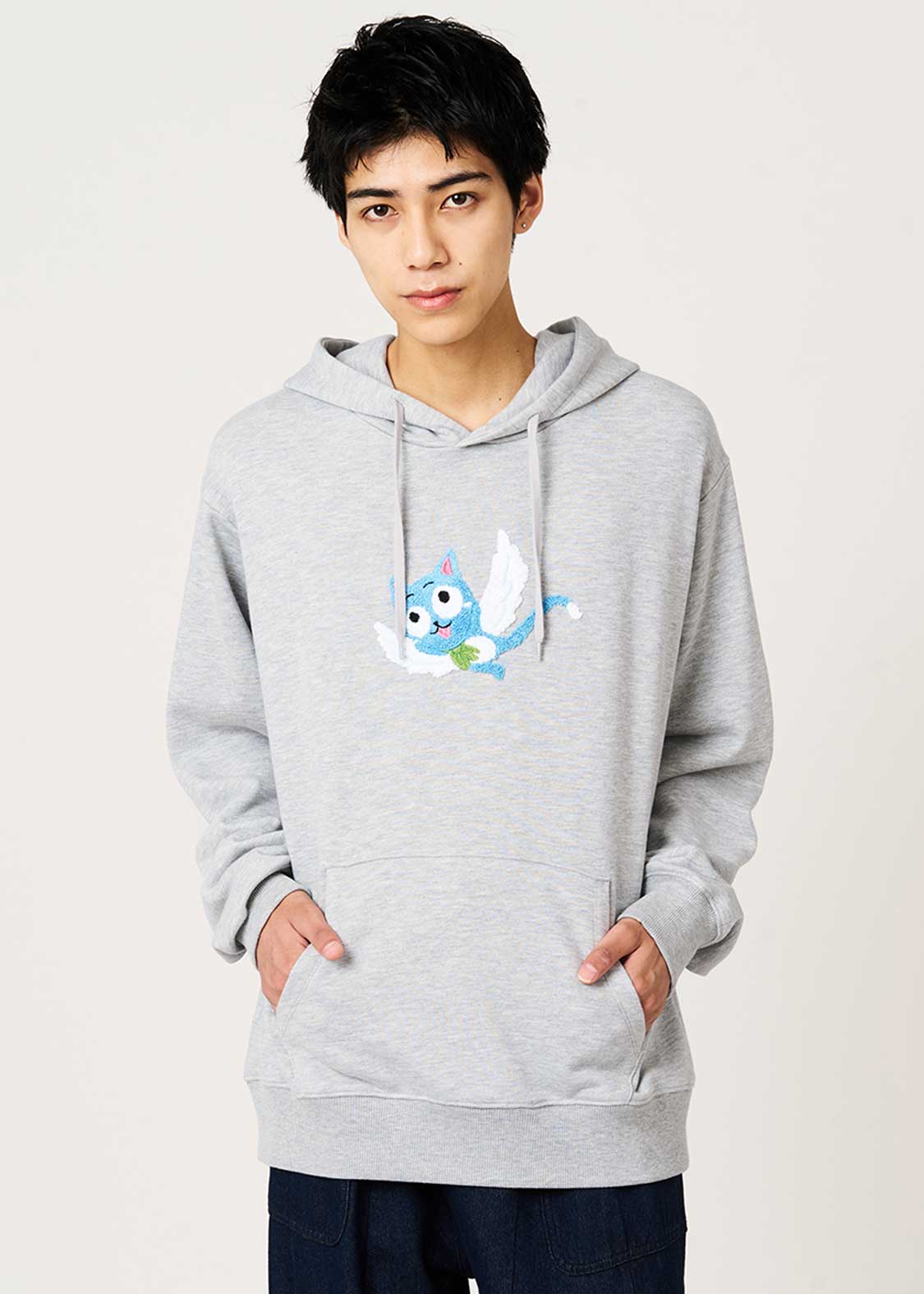 Fairy Tail 20th Anniversary Collaboration Happy Hoodie - worn view 2